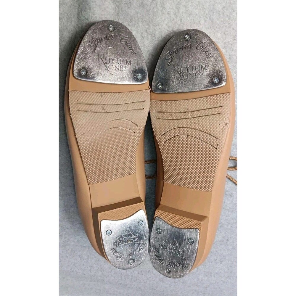 Dance Class Rhythm Tones Tap Dance Shoes Womens Size 9.5 Khaki Musical Footwear - Picture 6 of 11